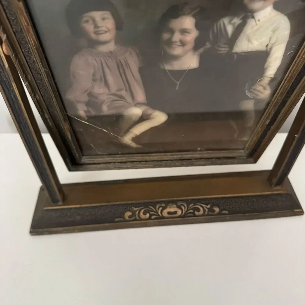 Vintage Art Deco Swivel Wood Picture Frame 1930s Swinging Photo Frame